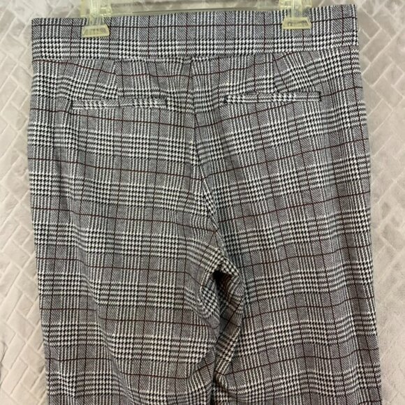 Time And Tru Womens Large Office Dress Pants Gray Houndstooth Plaid Straight Leg - Picture 12 of 14